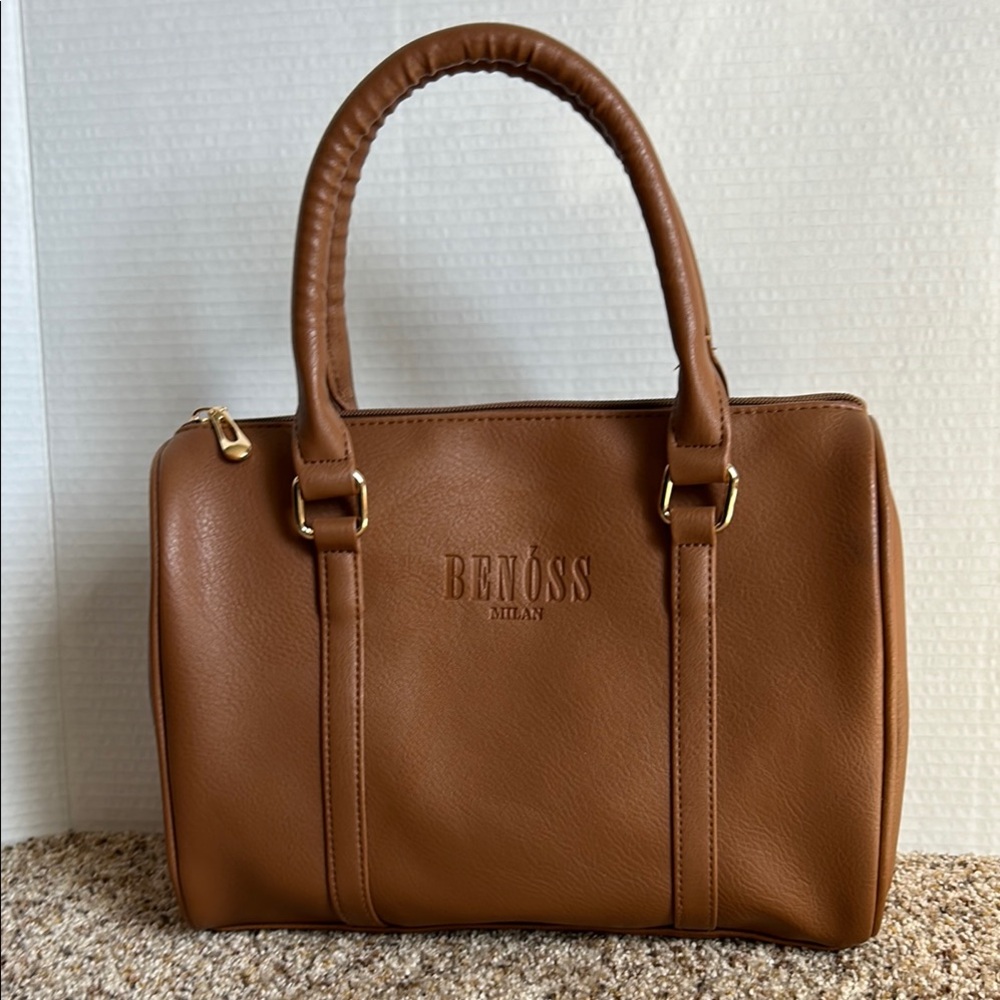 BENOSS Milan handbag, PU leather, brown.